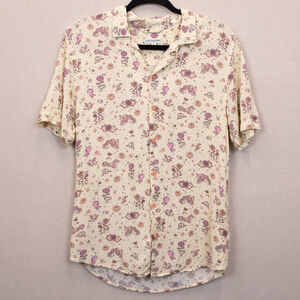 Earthbound hippie retro casual button down shirt-S